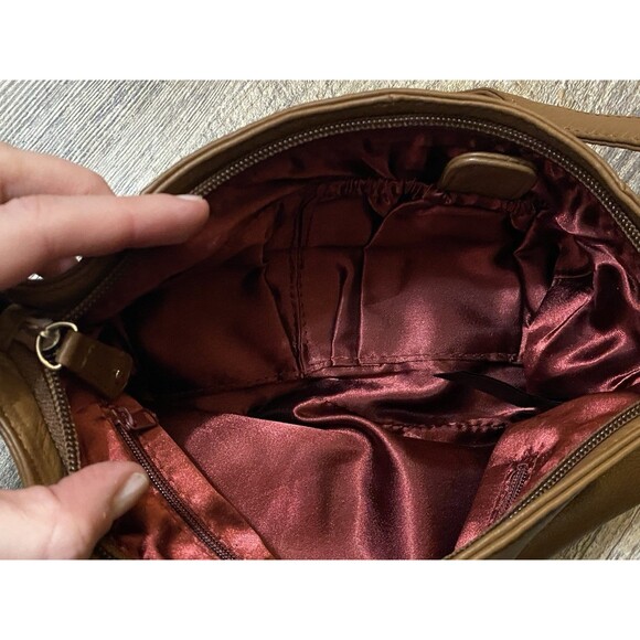 Stone Mountain Leather Shoulder Bag Purse Small Brown - Picture 4 of 10